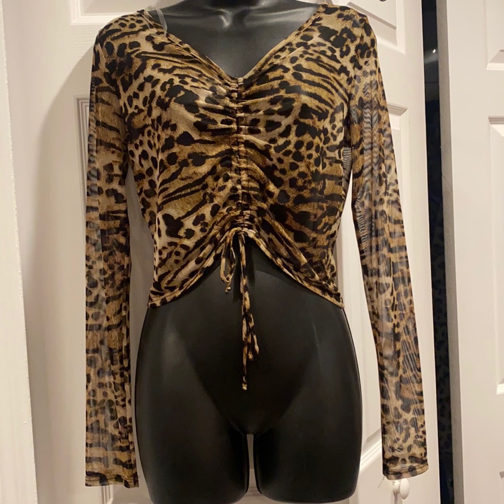 Windsor sheer leopard blouse